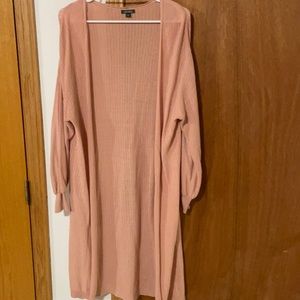 Long pink cardigan sweater from target.